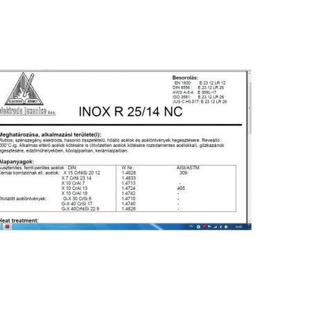 Elektróda INOX R 25/14 NC 3.25 mm