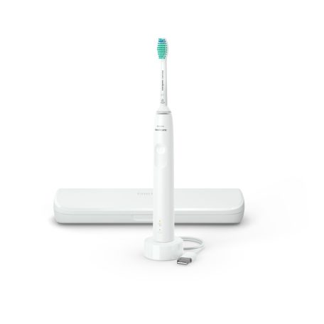 Philips - Sonicare S3100 HX3675/13 elektromos fogkefe, fehér utazótokkal - fehér
