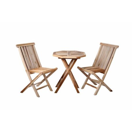 DIVERO Kerti bútor készlet Ø60 cm asztal + 2 szék