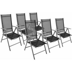 GARTHEN Kerti szék összecsukható 6 db fekete