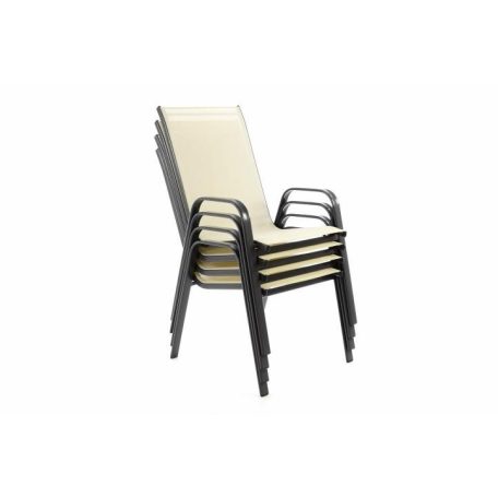 GARTHEN Kerti szék rakásolható 4db cream