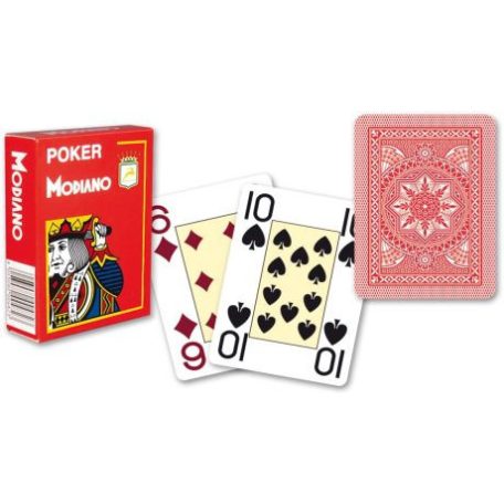 Modiano 4 sarok  100% műanyag kártyák - Piros