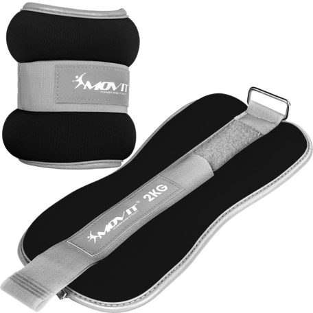 Neoprén csuklósúly bokasúly MOVIT® 2 x 2 kg - fekete