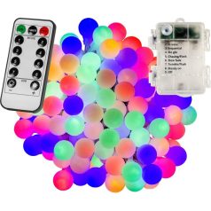   VOLTRONIC® Világítás 10 m 100 LED színes 3 AA + vezérlő