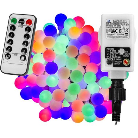 VOLTRONIC® Világítás 10 m 100 LED színes + vezérlő