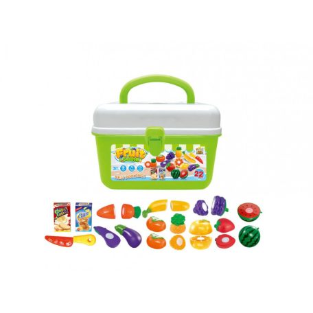 G21 játékkészlet bőröndben - zöldségek és gyümölcsök