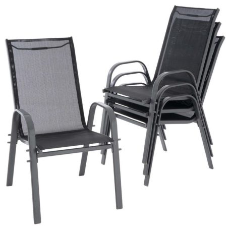 GARTHEN Kerti rakásolható szék szett 4 db  55 x 72 x 97 cm
