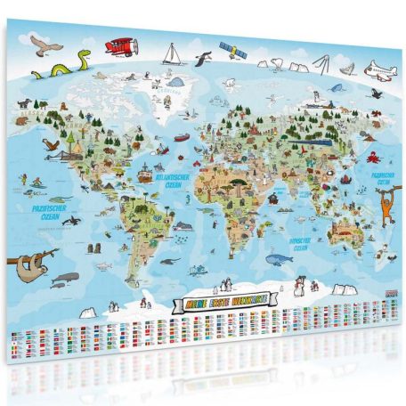 Világtérkép gyerekeknek 140 x 100 cm francia nyelv