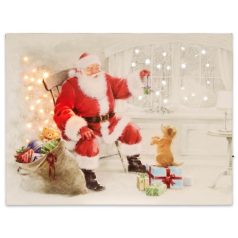 Falikép NEXOS Santa Claus 30 x 40 cm - 40x LED