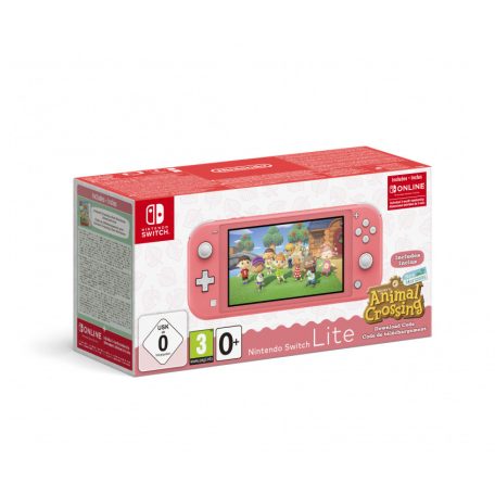 Nintendo Switch Lite Coral + Animal Crossing játék(letöltőkód) + NSOnline 3 hónap